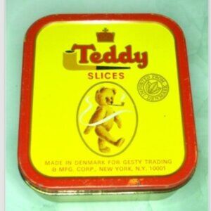 Cute Vintage Teddy Bear Tobacco Tin From Denmark Plush Display Collectible